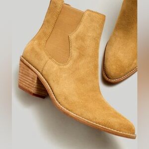 Madewell Watkin Tan Suede Ankle Boots